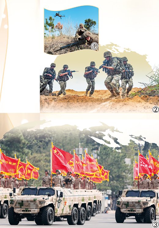 图①：“梁山战斗英雄连”官兵利用无人机侦察“敌情”。唐瑞杰摄